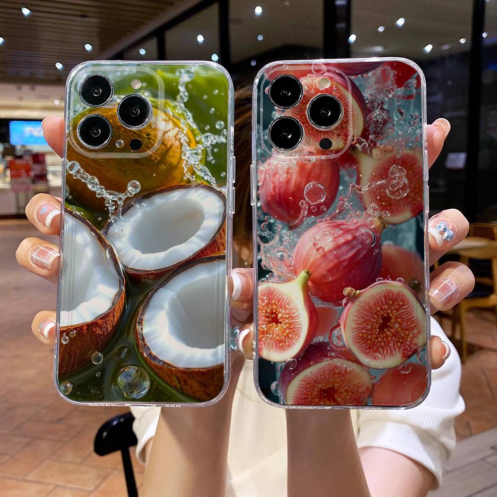 Summer Fruit Phone Case For iPhone 17 16e 16 15 14 13 12 11mini Pro Max X XR XSMAX 8 7 Air Plus Soft Cover
