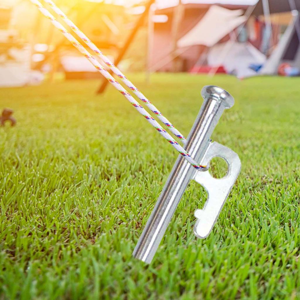 Garden Pegs for Tents with Hole Anchor Lightweight Metal Ground Stakes Camping, Hiking, Outdoor