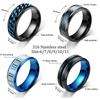 Blue Color Anti Stress Anxiety Fidget Spinner Rings Dragon Pattern Men Ring Matte Roman Numerals Trendy Groove Gifts