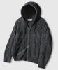 Lemain Second 2Way_Aran Washable Oversized Cable Hooded Zip-Up Knit [Charcoal]