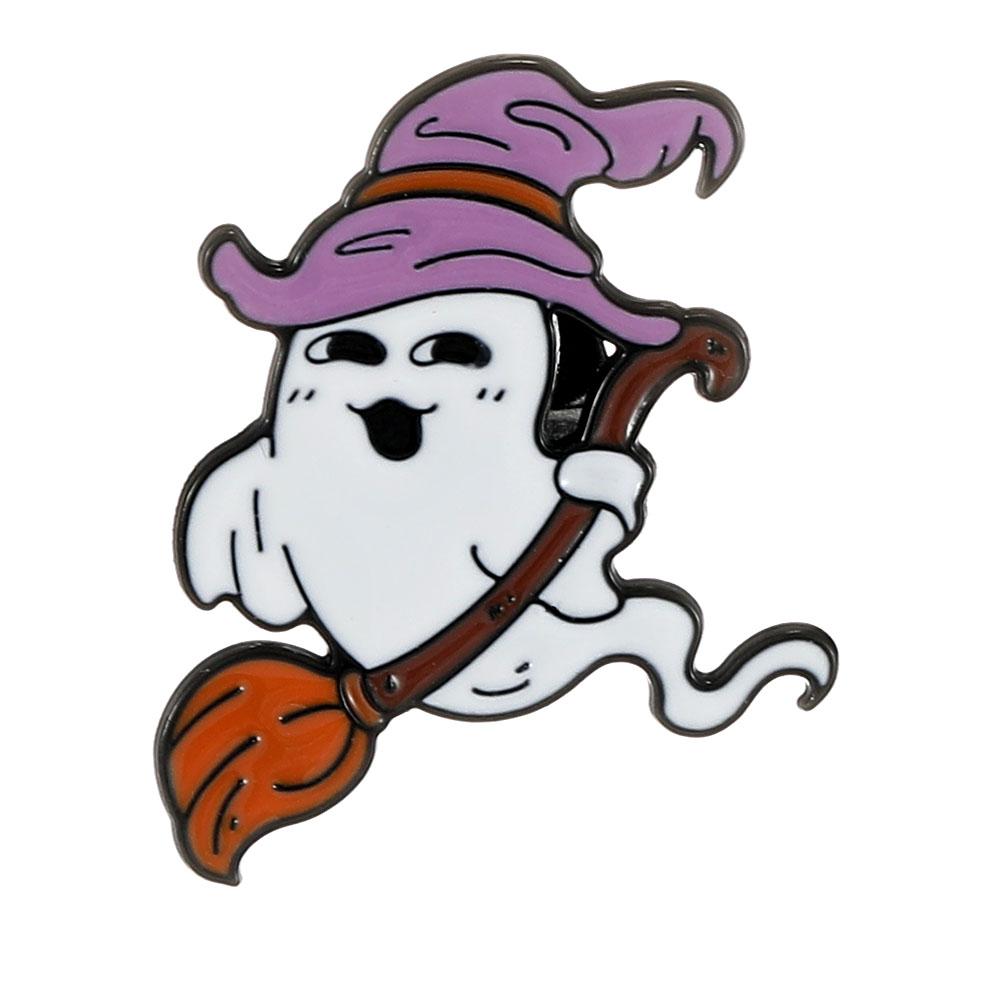 Funny Halloween Badge Creative Pumpkin and Ghost Brooches Horrible Skull Lollipop See You In Hell Spooky Enamel Pins