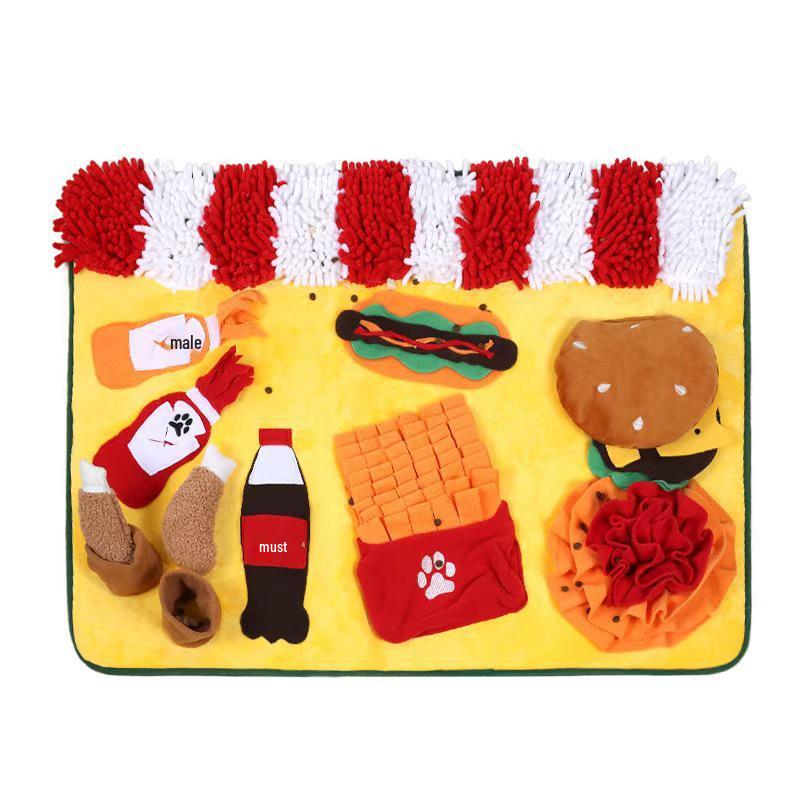 Pet Activity Pad: Energy-boosting Sniffing Mat for Dogs & Cats with Hidden Treats, Food Dispenser, and Toys