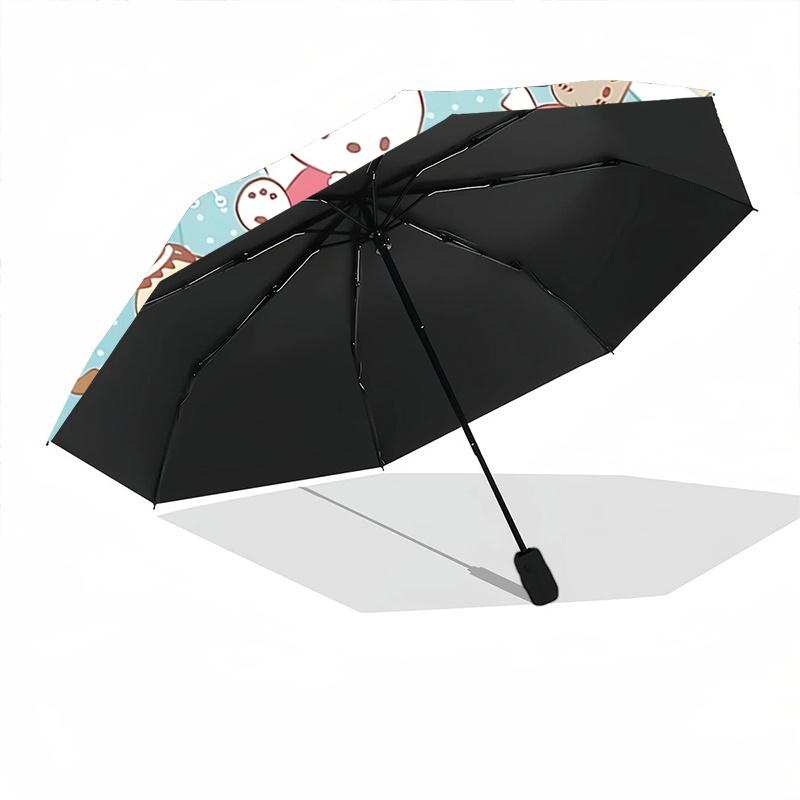 1pc Sanrio Christmas Tree Automatic Opening Umbrella - Portable Folding Design with 8-Bone Iron Frame, Outdoor Umbrella for Festive Gifts, Suitable fo