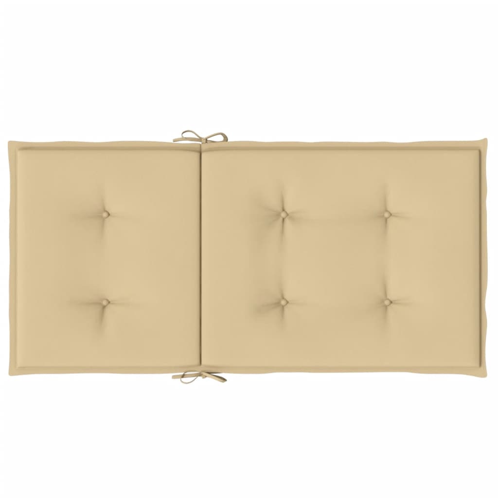 Low Back Chair Cushions Set of 4 Beige Melange 100 x 50 x 4 cm Fabric