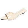 New 2025 summer French pointed high heels women's stiletto open-toed low-heeled one-word slippers wear cool slippers women