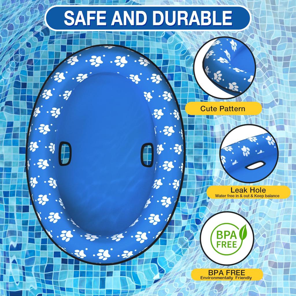 Letní plovoucí raft pro domácí mazlíčky, nafukovací vodní plovoucí řada pro domácí mazlíčky, plovoucí plovoucí otisk tlapky, vhodné pro malé psy