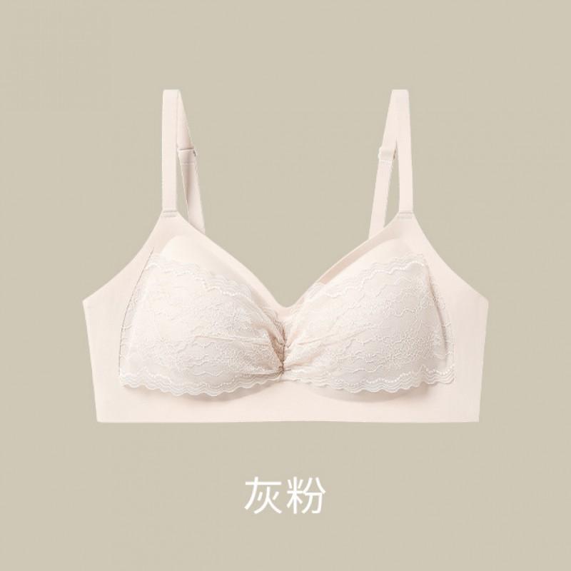 Womens Pure Lace Wireless Bra Push Up Thin Cup Seamless Comfortable Underwear Small Breasts