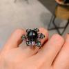 Tiktok Cross-border Australian Fritillary Pearl Micro Inlaid Green Ring Fashion Adjustable