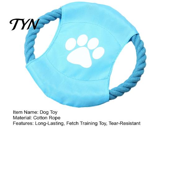 Interactive Fetch And Play Gear Fabric Dog Flying Disc, Cotton Rope Tug of War Durable Pet Chew Toy for Small Medium Large Breeds, Outdoor Training