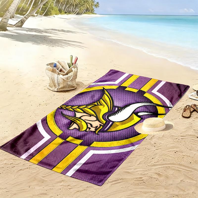 Minnesota Vikings2 Print Beach Towel, Large Soft Quick Dry Towel for Beach Camping Swimming