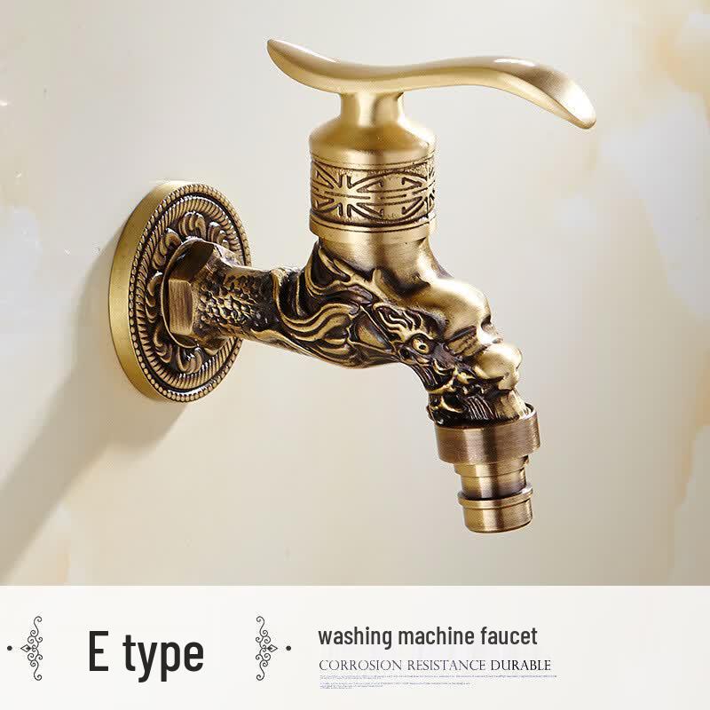 Dragon Pattern Brass Dual-Outlet Faucet