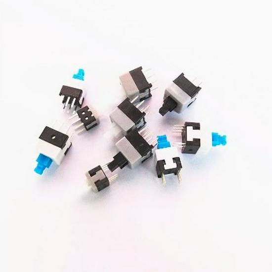 Six-pin Button Switch Keypad, Non-locking, Side-mounted, Sizes: 5.8x5.8, 7x7, 8x8, 8.5x8.5 MM