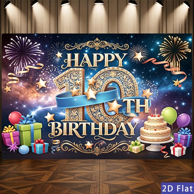 2D plane 1 piece of magnificent golden star fireworks golden stars and fireworks suitable for 10th birthday 100x150cm