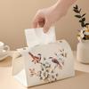 Dustproof Napkin Holder Environmental PU Leather Foldable Tissue Box Home Office Desktop Accessories Storage Tissue Box