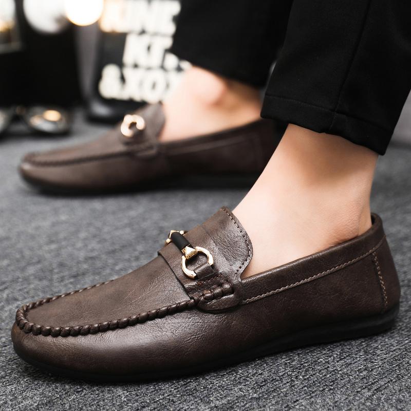 Italian Luxury Brand Men Loafers Genuine Leather Breathable Slip on Men Driving Shoes Men Casual Shoes Moccasins Chaussure Homme