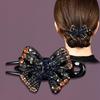 Korean Rhinestone Butterfly Hairpin – Elegant Retro Duckbill Clip for Women
