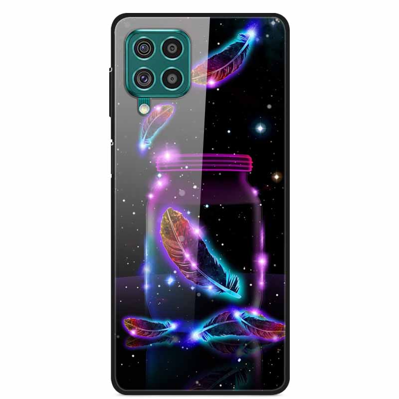 For Samsung M32 Case Tempered Glass Hard Back Cover Case For Samsung Galaxy A12 A22 M32 Phone Case Cover M 32 A 22 Funda Coque