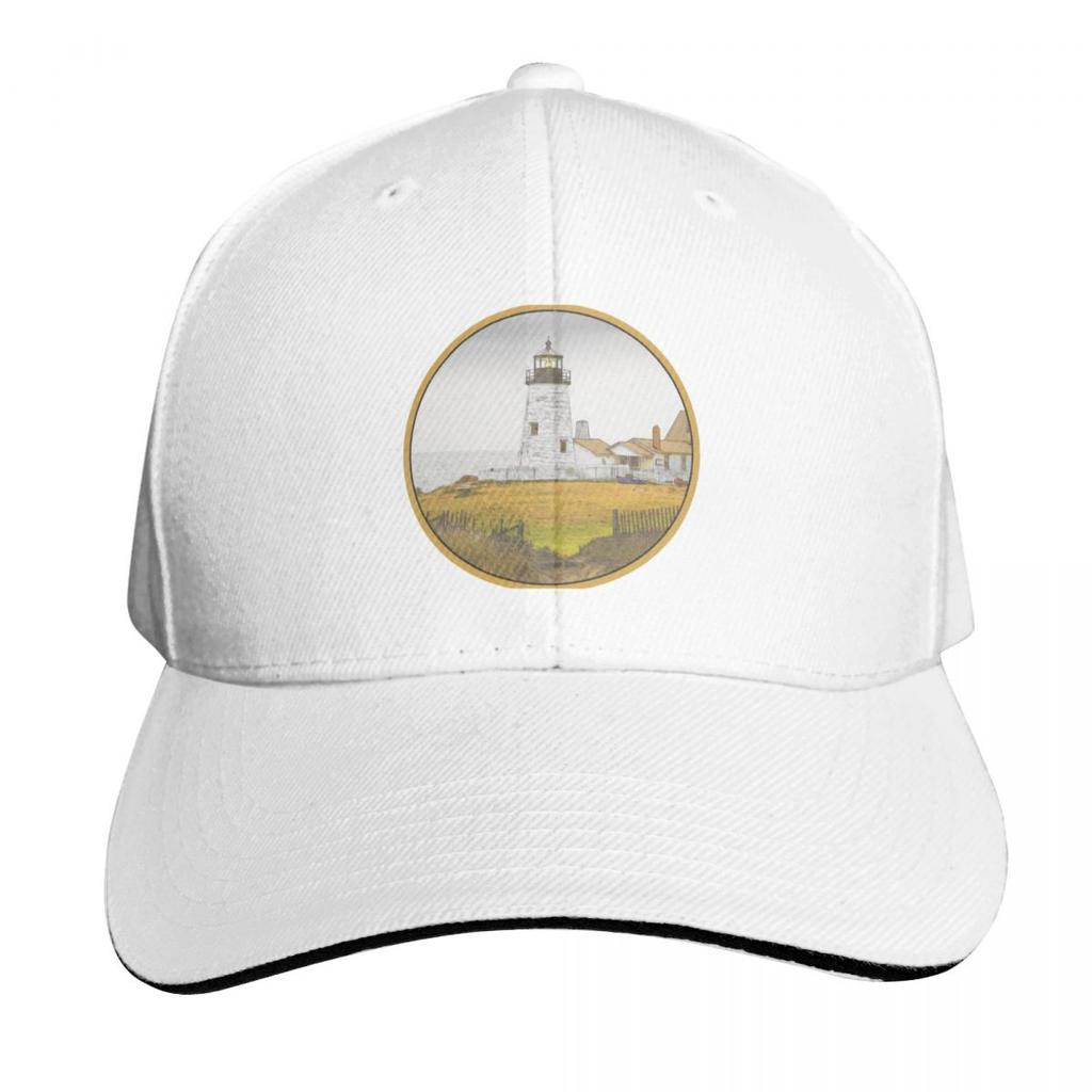 Maine Pemaquid Lighthouse Original Art Baseball Cap Casual Daily Wear Quick Dry PerforUnisexce Cotton Twill Breathable