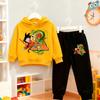 Dragon Ball Thick Hoodie Suit Anime Children's Casual Tops and Bottoms Clothes Set Cartoon Autumn/Winter Letters Print Clothing
