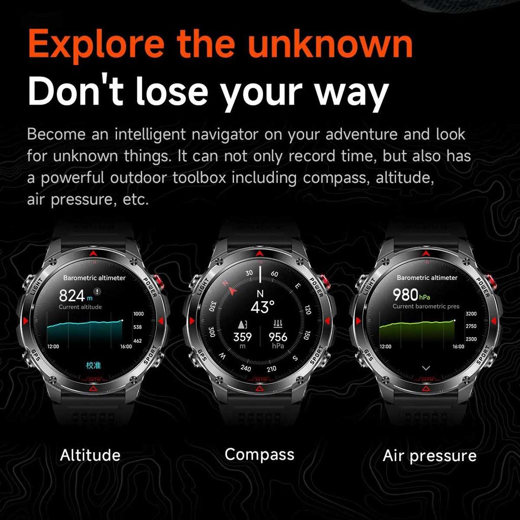 2026 New GPS Map Navigation Smart Watch Men Women Amoled Screen 3ATM Waterproof Sport SmartWatch Compass NFC BT Call Watches Men