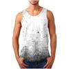 Men's Casual Fashion Summer Printed Round Neck Sleeveless Sport Vest Top Blouse