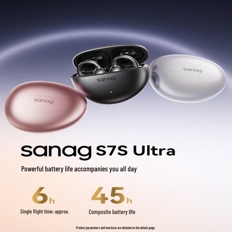 SANAG S7S Ultra AI Translation & Recording Ear-Clip Bluetooth Headphones