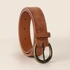 Luxury Design Suede Leather Belt Pin Buckle Waistband Fashion Business Waist Belt  For Women