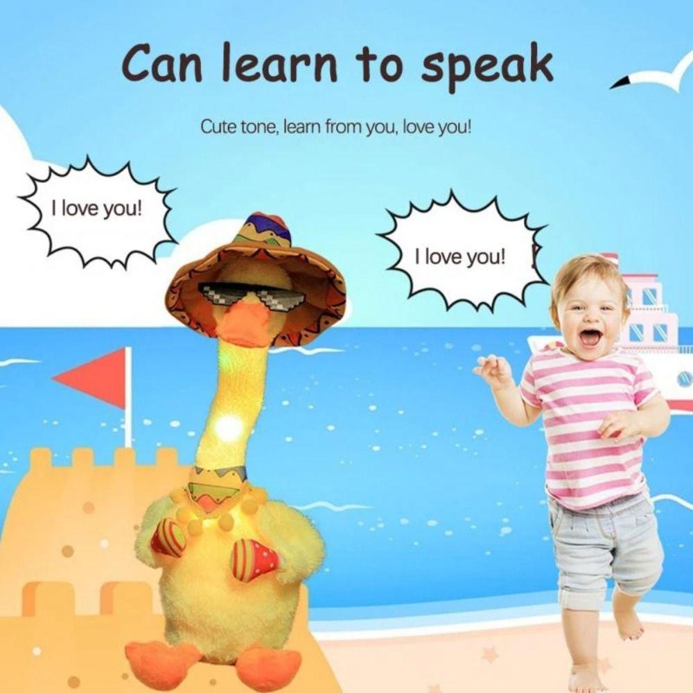 Sound Recording Dancing Duck Plush Doll Talking Animals Singing Dancing Duck Toy  Children