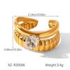 18K Goldbeschichteter Titanstahl Zirkonring für Damen - Hochwertiger Luxusschmuck
