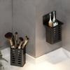 Plastic Wall Mounted Storage Box No Drill Makeup Brush Storage Box Utensils Holder  Office