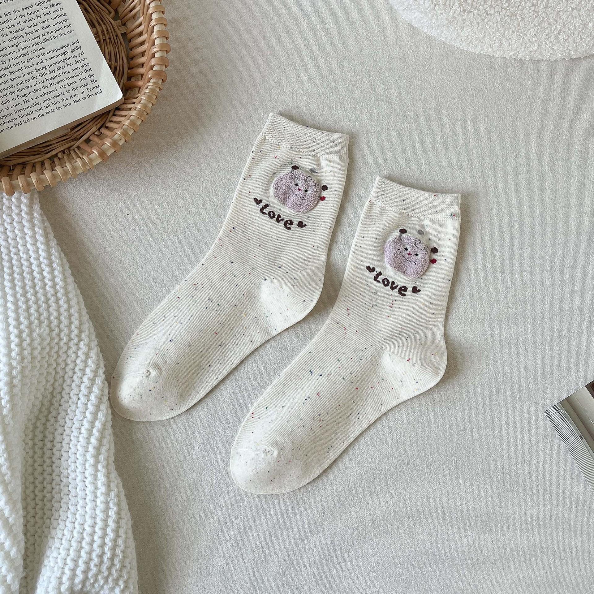 

Носки женские Caroon Cat Dog Panda вышивка японские Kawaii милые носки корейская мода Harajuku ретро уличная одежда длинные носки подарки