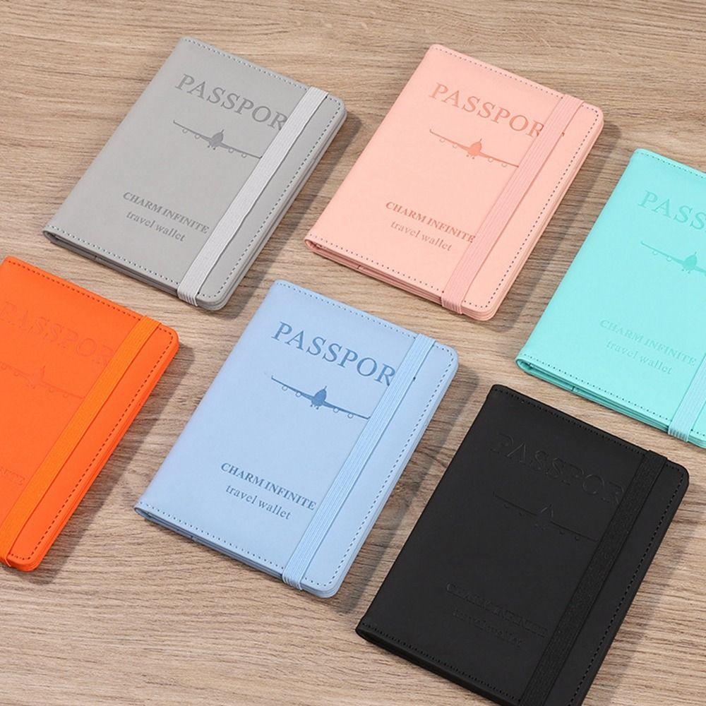 Travel Wallet PU Leather Passport Holder Passport Package PU Passport Clip  Man Women