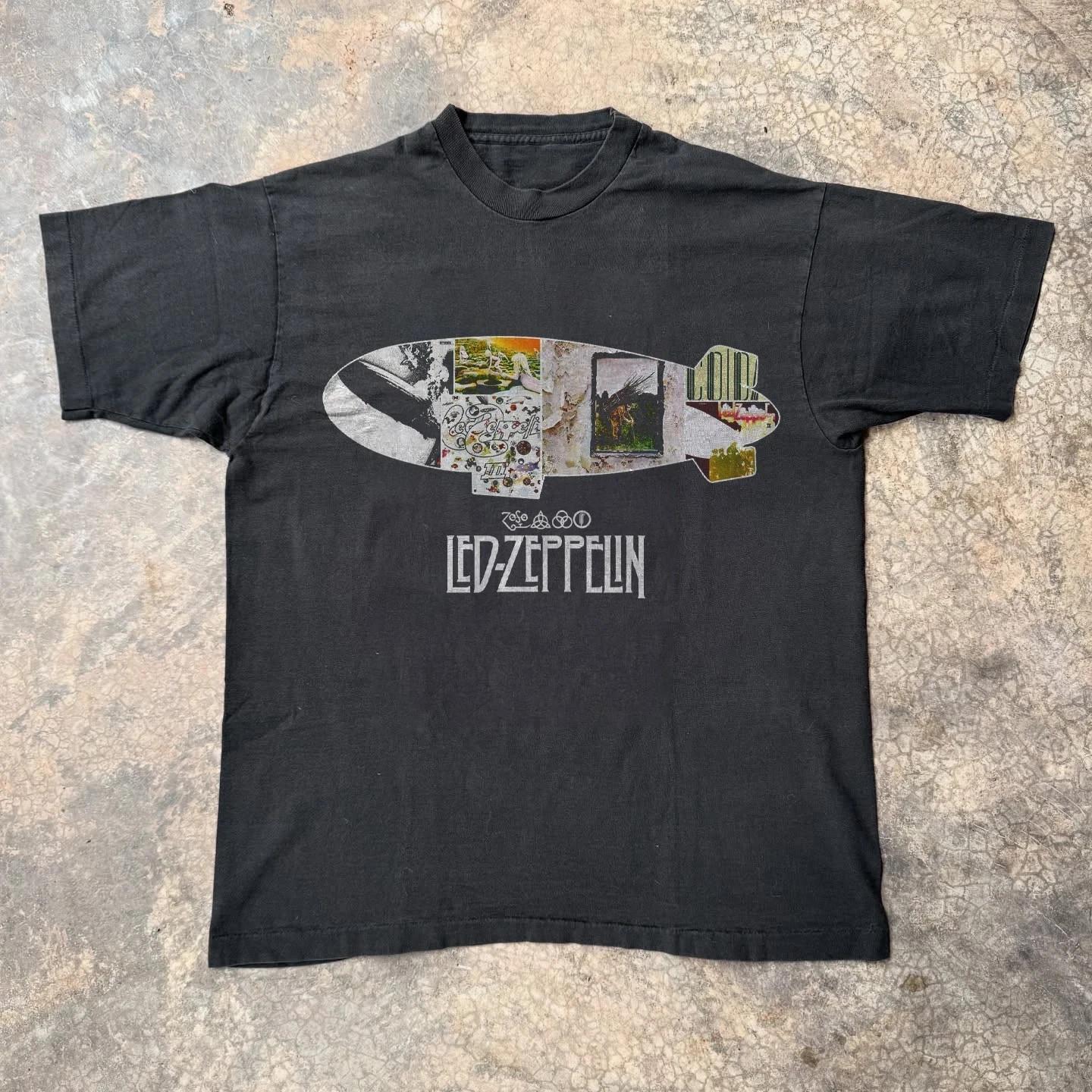 Hot! Led Zeppelin Album Covers Zeppelin Unisex Black T-Shirt Size S-5XL L