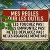 2D French Style Vintage Metal Wall Art Durable Iron Garage Sign For Man Cave Workshop Auto Repair