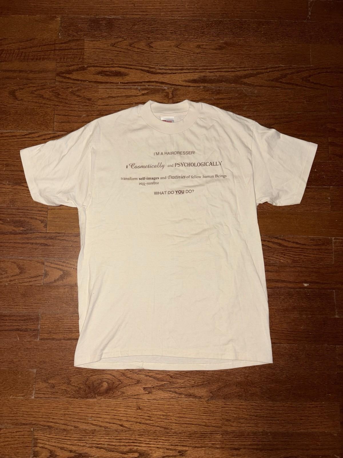 Vintage 90s Hairdresser Funny T Shirt Mens Large White Humor Hanes Short Sleeve Unisex T-Shirt XXXL