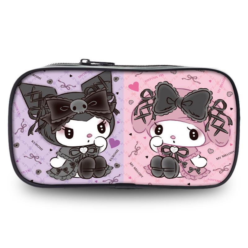 Cute Kuromi Pencil Case Sanrio Student Large Capacity Stationery Storage Bag