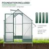 6x6 FT Polycarbonate Greenhouse with Base and Raised Bed, Walk-in Greenhouse with Aluminium Frame, Temperature Controlled Window