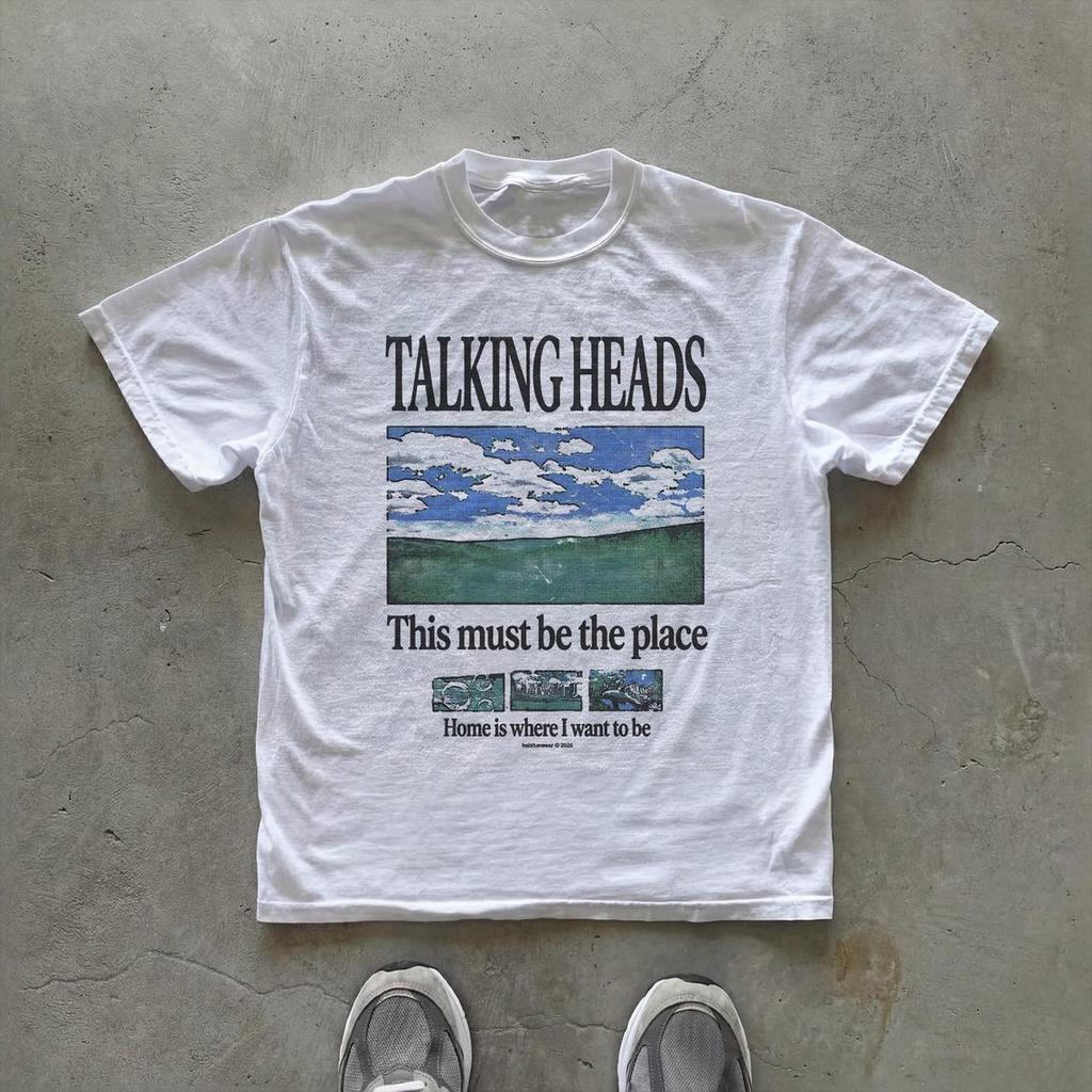T-shirt Grafica Talking Heads | Questa Deve Essere la Location Maglietta con Testo
