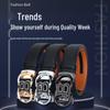 Men's Business Casual Printed Genuine Leather Belt - Scratch & Wear-Resistant Buckle