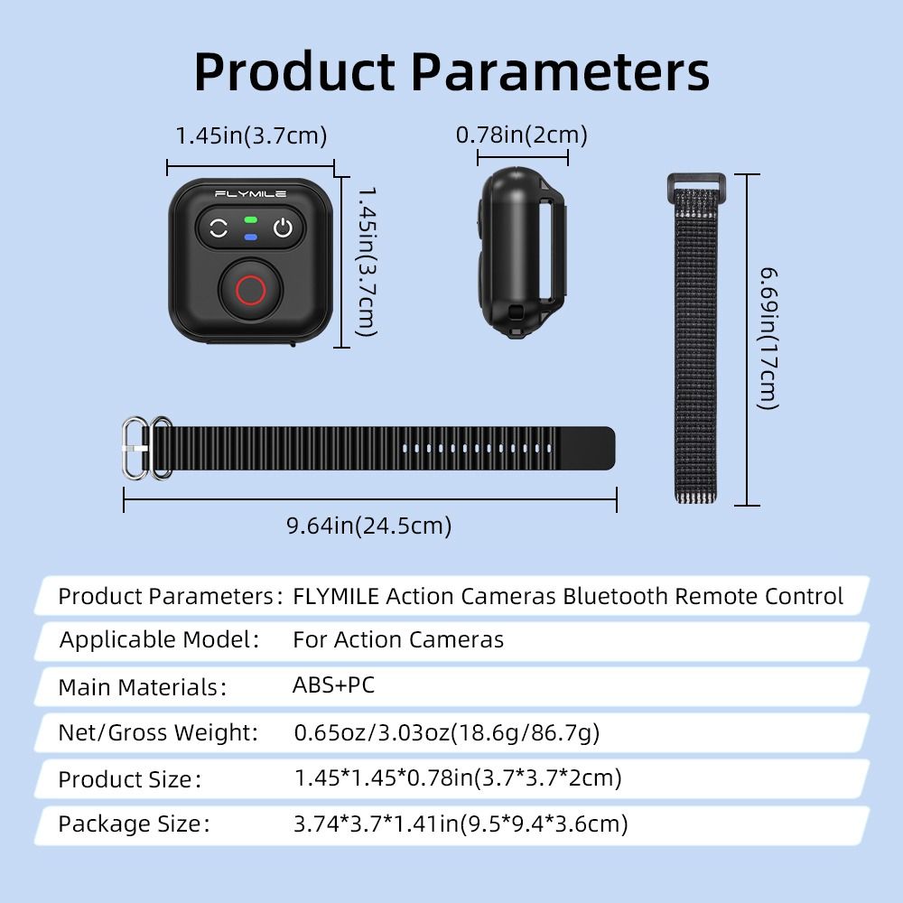 Multifunctional Bluetooth Remote Control for Insta360 X5/X4/X3/AcePro 2/Go 3/3S