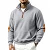 Casual Mens Half Zipper Stand Collar Sweatshirt With Color Block Design For Autumn Winter Wear