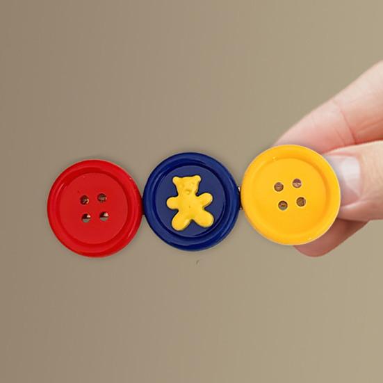 Girl Hairpin Contrasting Color Design Button Shape Hair Clip Non-irritating Side Bang Hair Pin Hair Accessory
