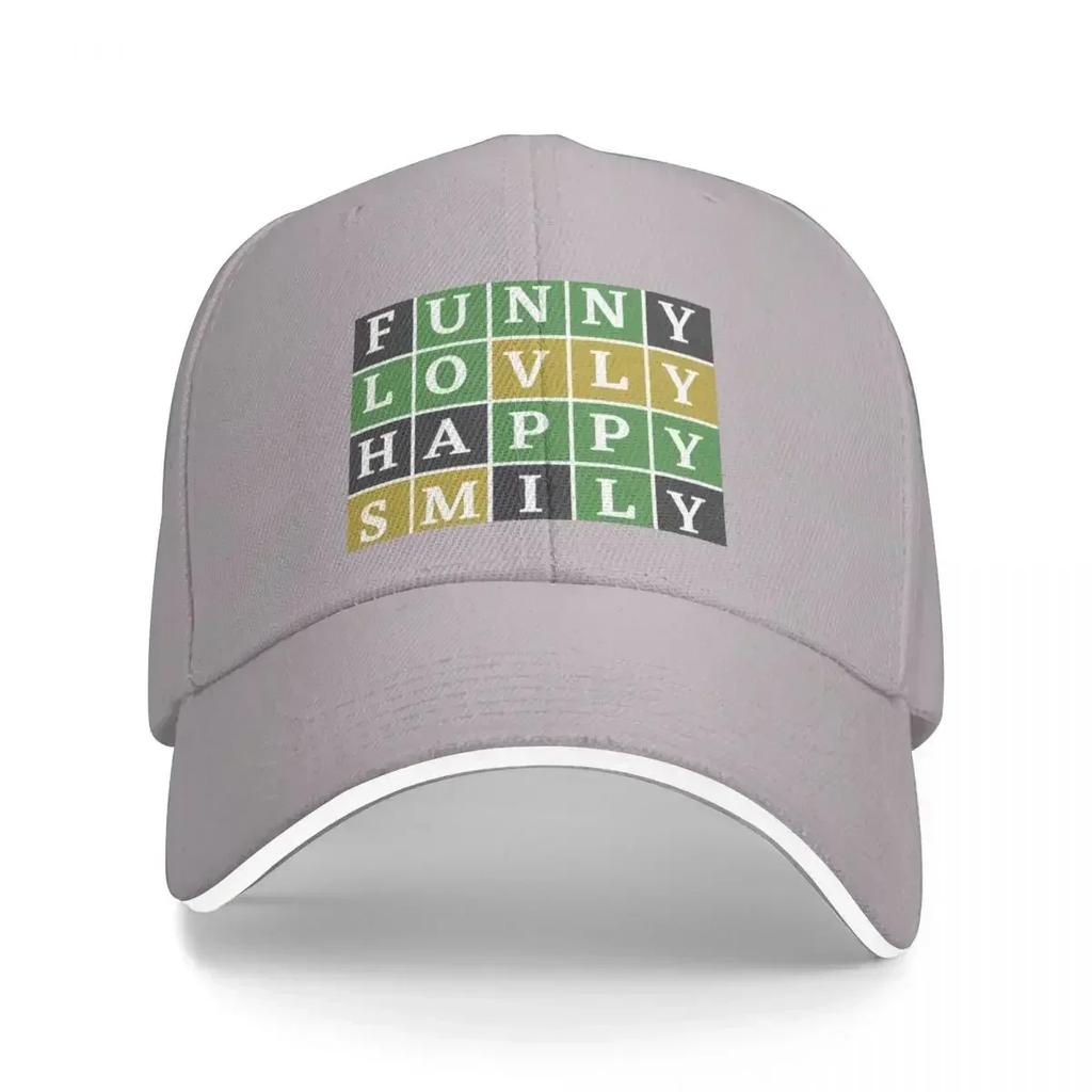 Learn happiness through Wordle Puzzle Game Enjoy Lovly Happy Smily Baseball Cap Sports Cap For Girls Unisexs