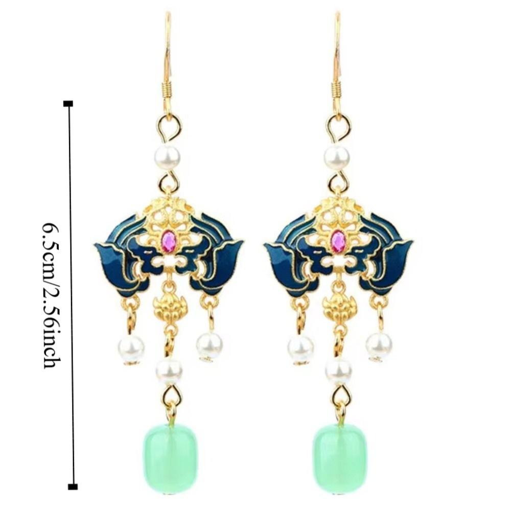 Orecchini Antichi Vintage con Frange a Goccia d'Acqua Orecchini Cinesi Accessori Gioielli