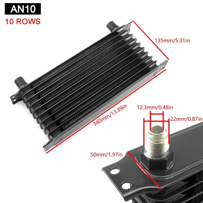 7/10/13/15 Row AN10 10AN Transmission Oil Coolers Kit Universals Engine Transmission British Radiator Oil Coolers Condenser