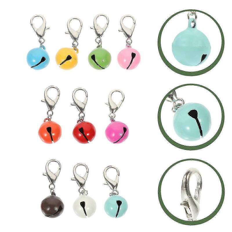 10 Pcs Dainty Necklace Pet Collar Bells Pet Pendant Bell Dog Training Bells Colorful Pet Bells