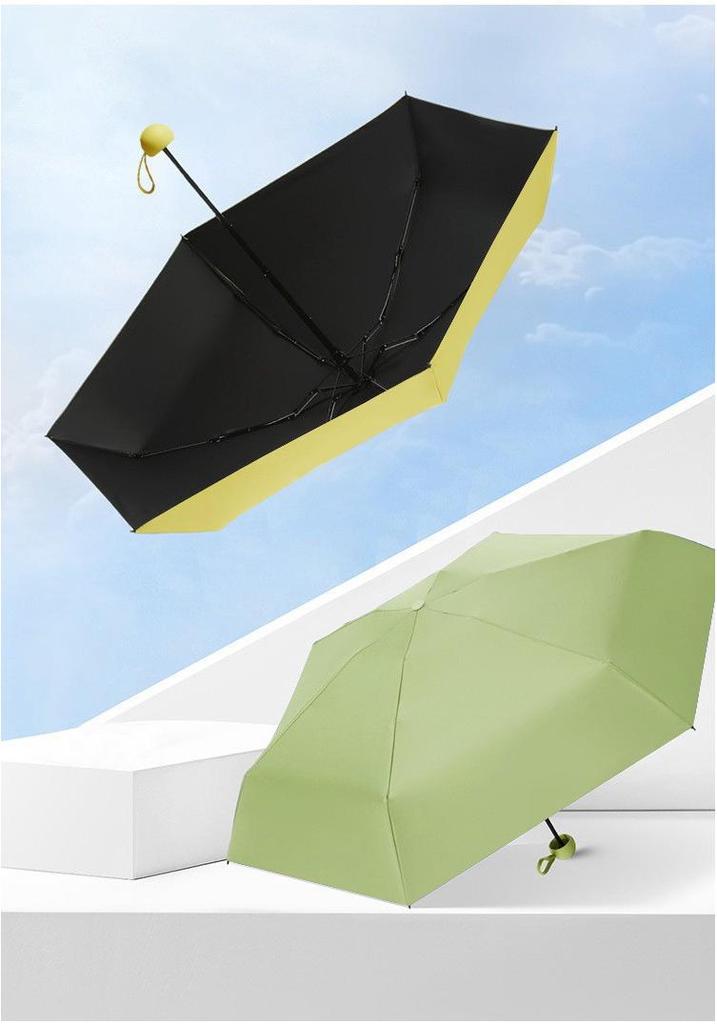 50% Off Macaron Capsule Umbrella: 6-Rib Sunshade & 8-Rib Folding Sunny/Rainy Day Umbrella with Black Glue Sun Protection.