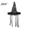 Decorative Spider Pendants Halloween Witch Hat Hanging Decor, Web Ribbon Prop Wizard Party Accents for Party, Dark Costume Accessory Masquerade Themed