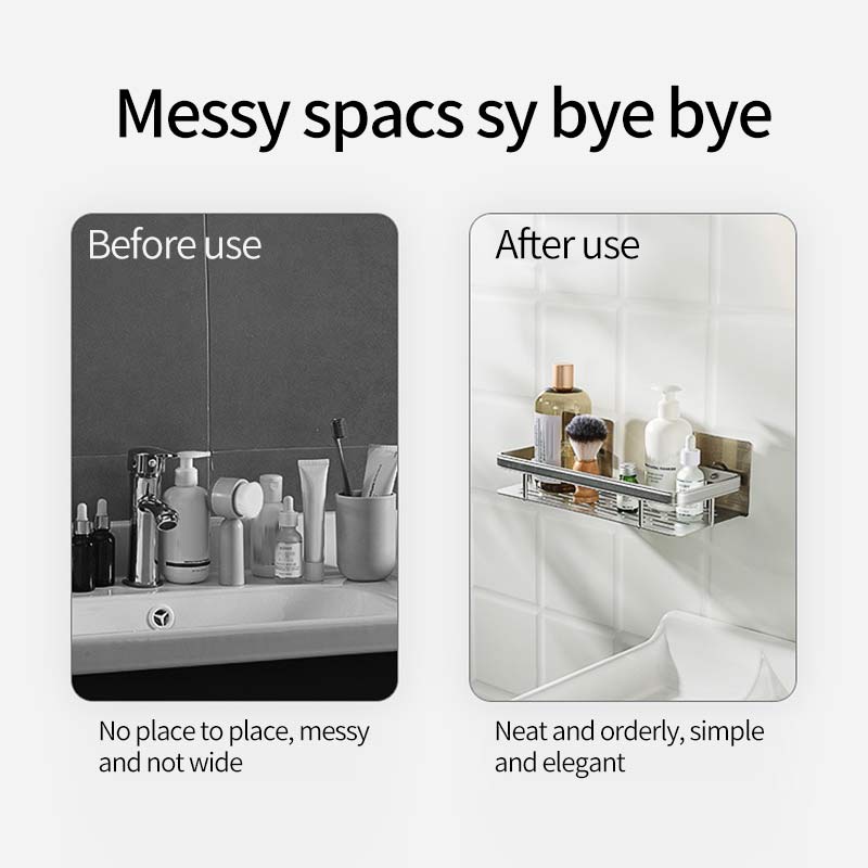 No Drill Corner Wall Shelf Aluminum Alloy Shampoo Rack Bathroom Shelf Makeup Storage Organizer Shower Shelf Bathroom Accessories