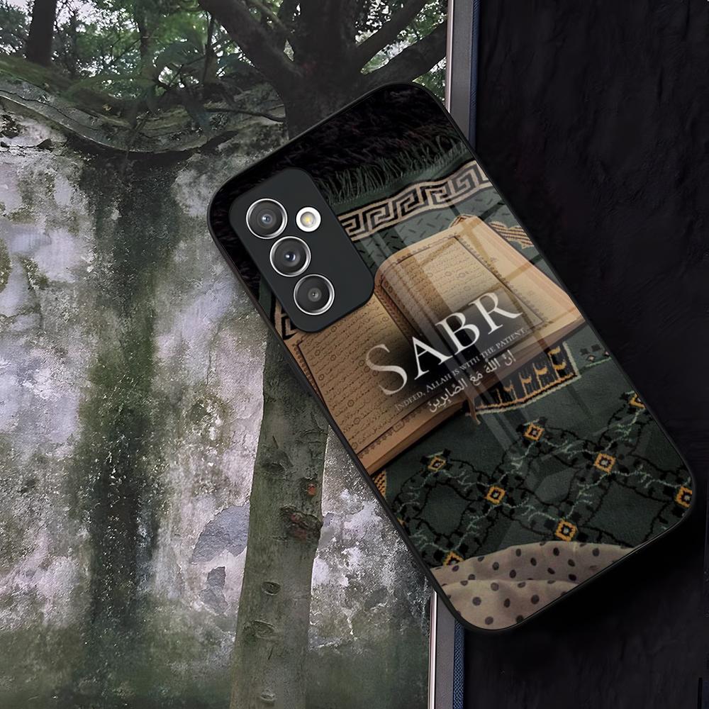 Corano Sabr Islam Pazienza Custodia per Telefono Vetro Per Samsung Galaxy S24 S25 S22 S20 S23 S21 Ultra Fe Plus A16 A34 A54 A24 A52 A53 Coqu